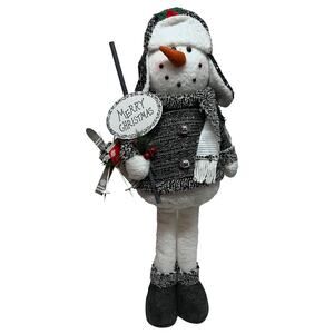 Christmas House Standing Skiing Snowman Merry Christmas Figure Decoration New